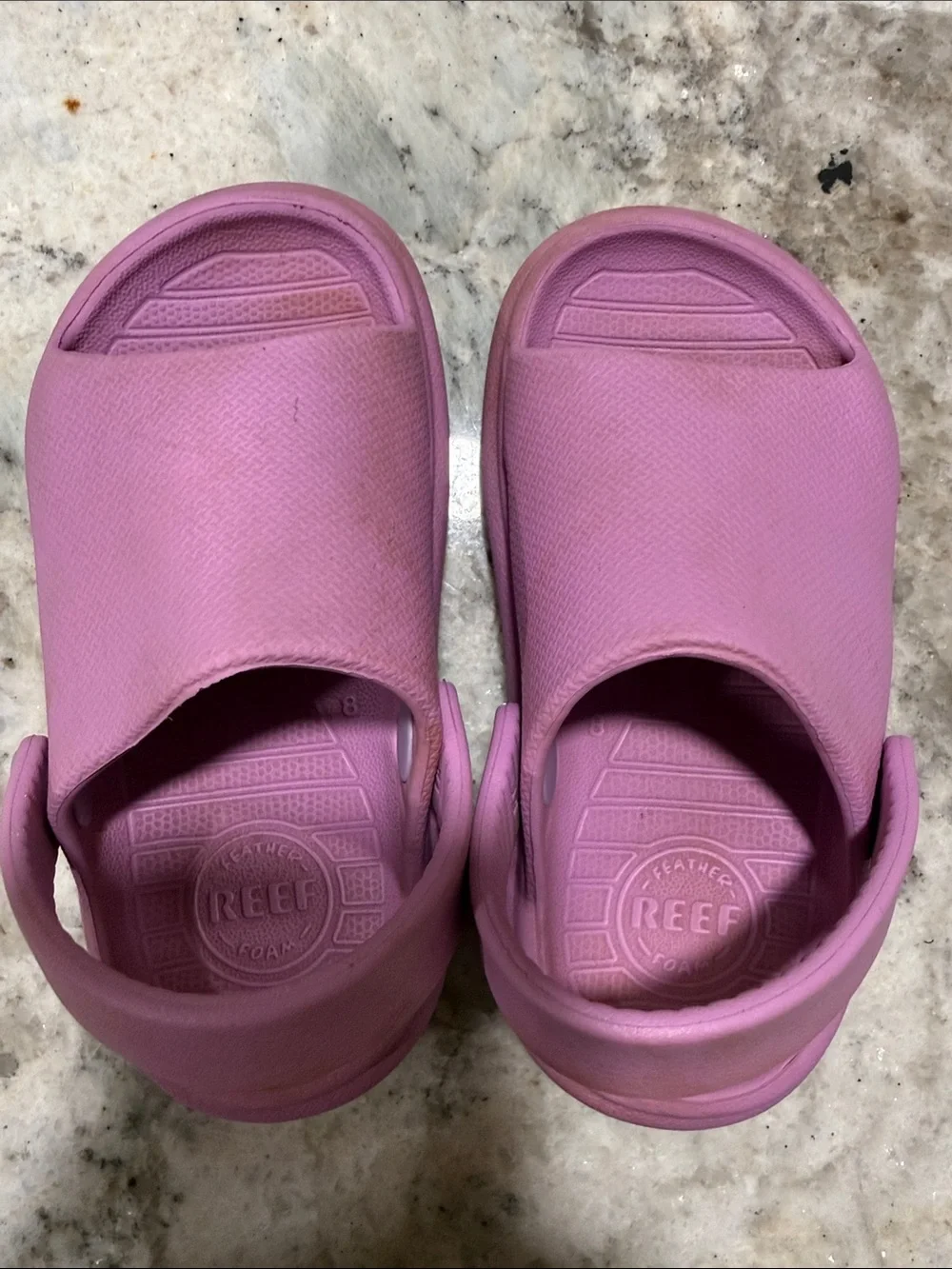 Reef Kids' Pink Slip-On Foam Sandals with Heel Strap